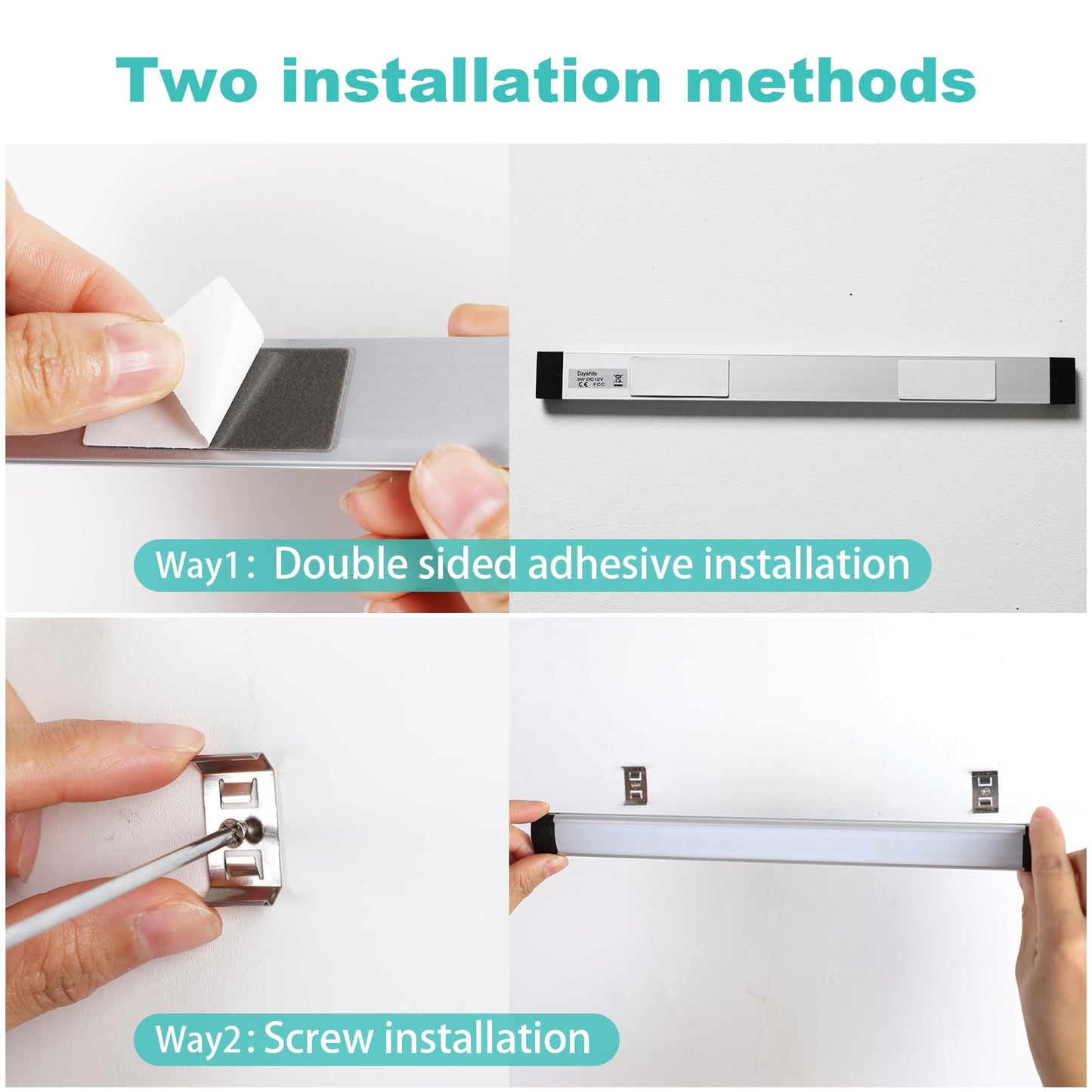 Dimmable Led Under Cabinet Lighting Bar Linkable Kits with Rocker Switch Under Counter Kitchen,Showcase,Shelf Lighting(3 Panel Kits Warm White)