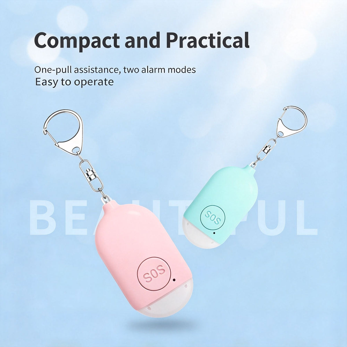 Rechargeable Anti‑Attack Alarm Flashlight B300 White English Packaging, Portable Personal Safety Siren, Halloween Outdoor Camping Emergency Security Gadget