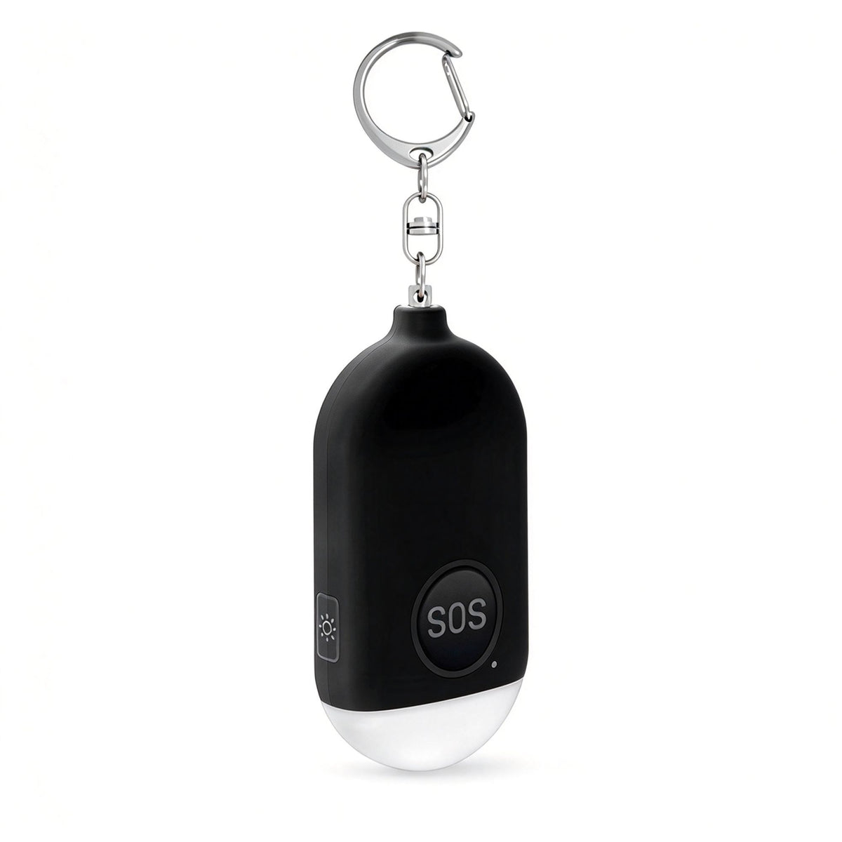 Rechargeable Personal Safety Siren Flashlight B300 Black English Packaging, Portable Anti‑Harassment Alarm, Christmas Hiking Outdoor Emergency Security Tool