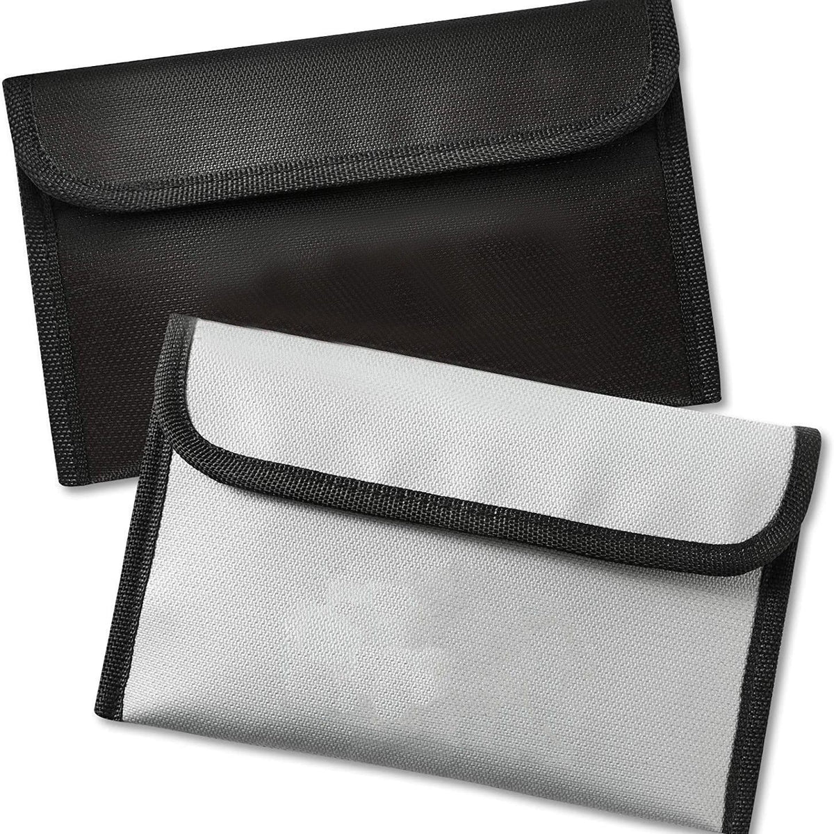Fireproof Waterproof Document Bag Small Black 20x12cm With Velcro & Zipper, Large‑Capacity Card Pouch For Certificates Receipts, Christmas Home Safe Storage Organizer