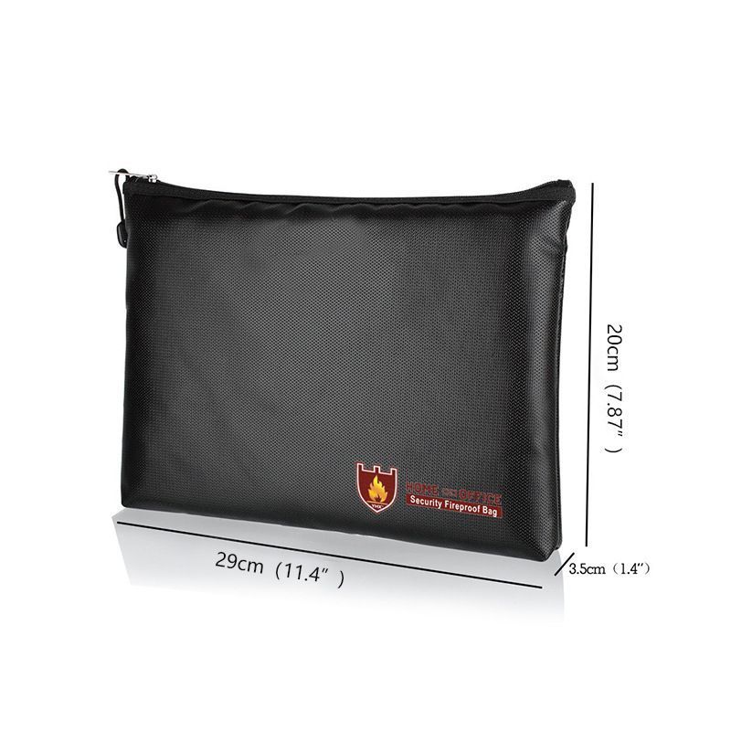 Medium Fireproof Waterproof Document Storage Bag 29x20cm, Large‑Capacity Card Receipt Holder, Christmas Household Important Papers Protective Pouch