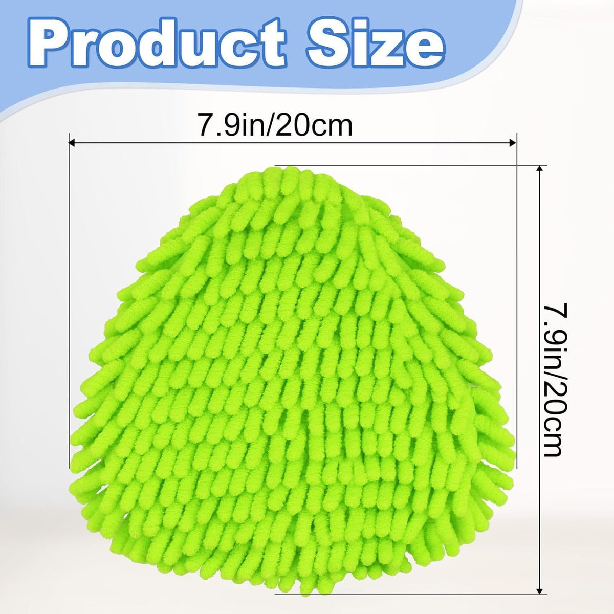 Replacement Microfiber Mop Head Pads Compatible with Vileda Ocedar Spin Mop - Triangle Chenille Cleaning Cloth Refill - Green 4-Pack with Cap