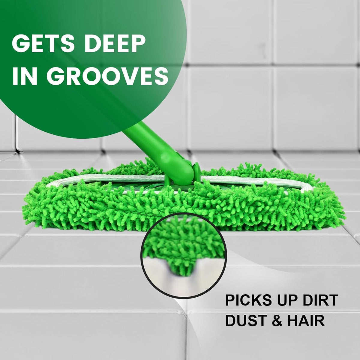6Pcs Reusable Microfiber Mop Pads Compatible with Swiffer Sweeper Mop - Replacement Wet Mopping Pad Refills & Washable Dry Sweeping Cloths for Surface Hardwood Floor Cleaning