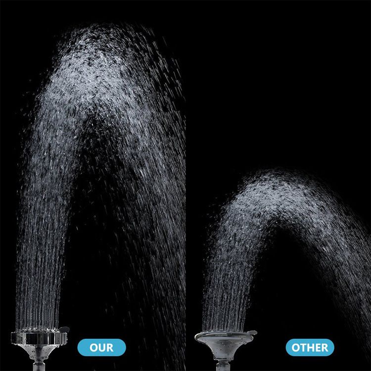4 Inch Shower Head with 5 Spray Modes - High Pressure Handheld Showerhead for Bathroom Hotel Spa - Black Copper Ball Head