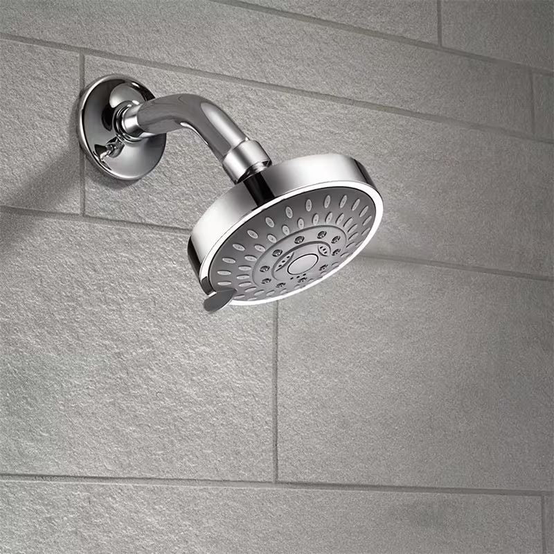 4 Inch Shower Head with 5 Spray Modes - High Pressure Handheld Showerhead for Bathroom Hotel Spa - Silver Copper Ball Head