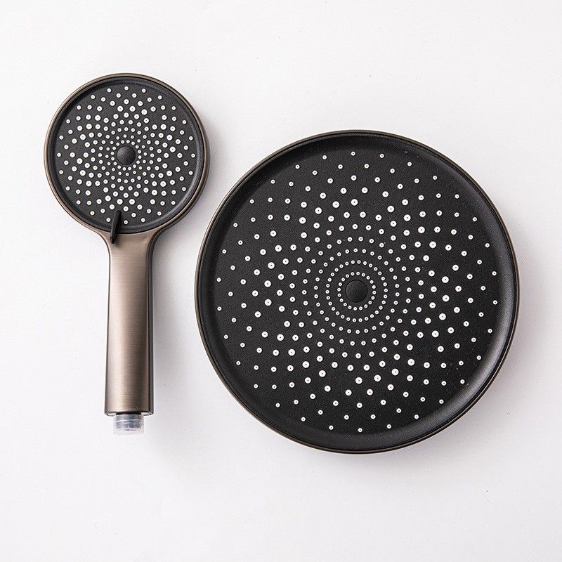 Starry Sky 3-Mode Handheld Shower Head - Large Panel High Pressure Showerhead for Bathroom - Gun Gray with 8 Inch Top Spray