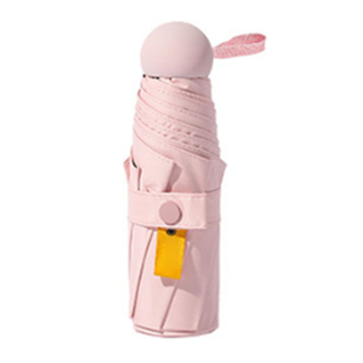 Folding Travel Mini Umbrella Windproof UV Protection Lightweight Portable Sun Rain Capsule Umbrella Light Pink (8 Ribs)