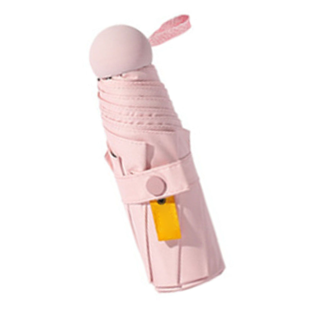 Folding Travel Mini Umbrella Windproof UV Protection Lightweight Portable Sun Rain Capsule Umbrella Light Pink (8 Ribs)
