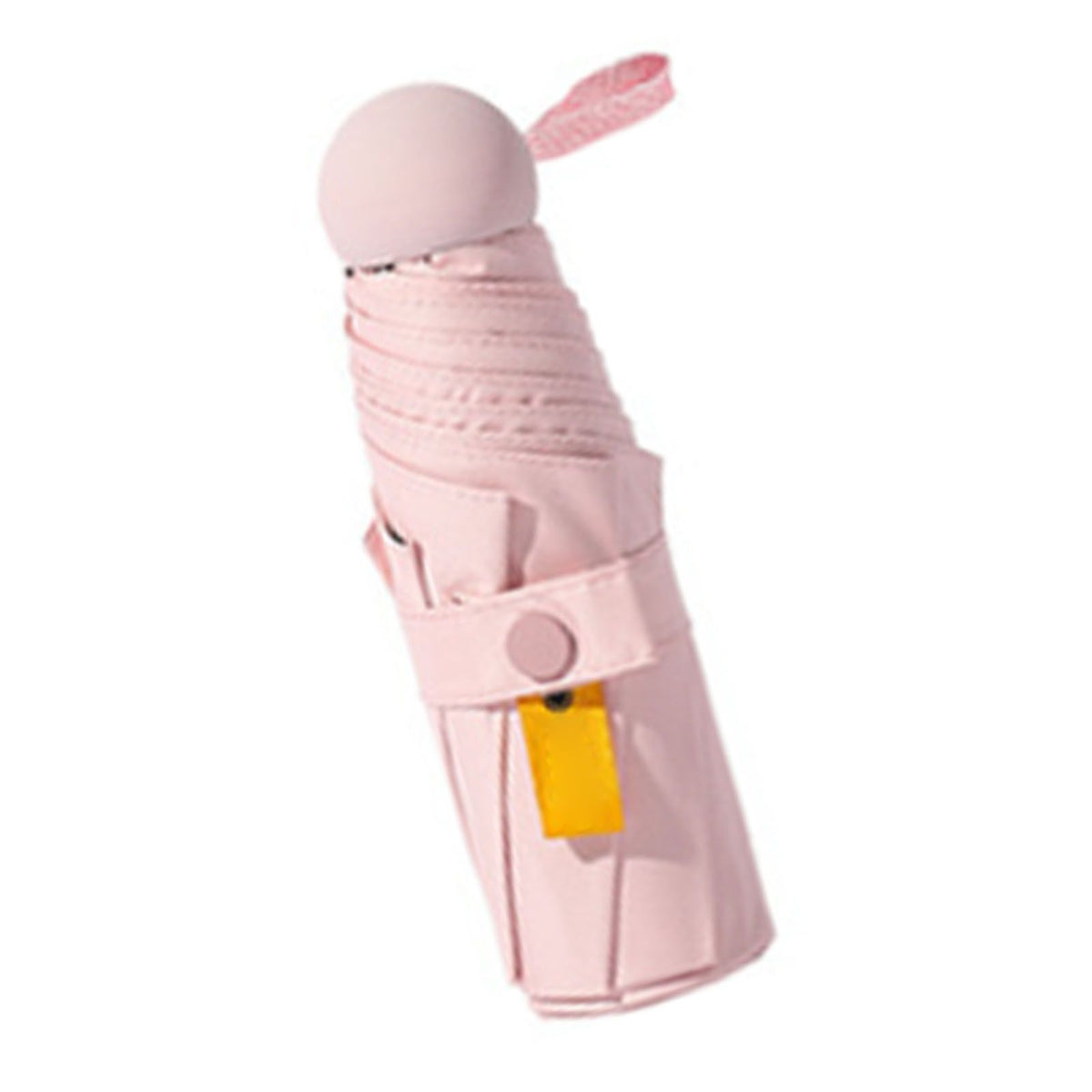 Folding Travel Mini Umbrella Windproof UV Protection Lightweight Portable Sun Rain Capsule Umbrella Light Pink (8 Ribs)