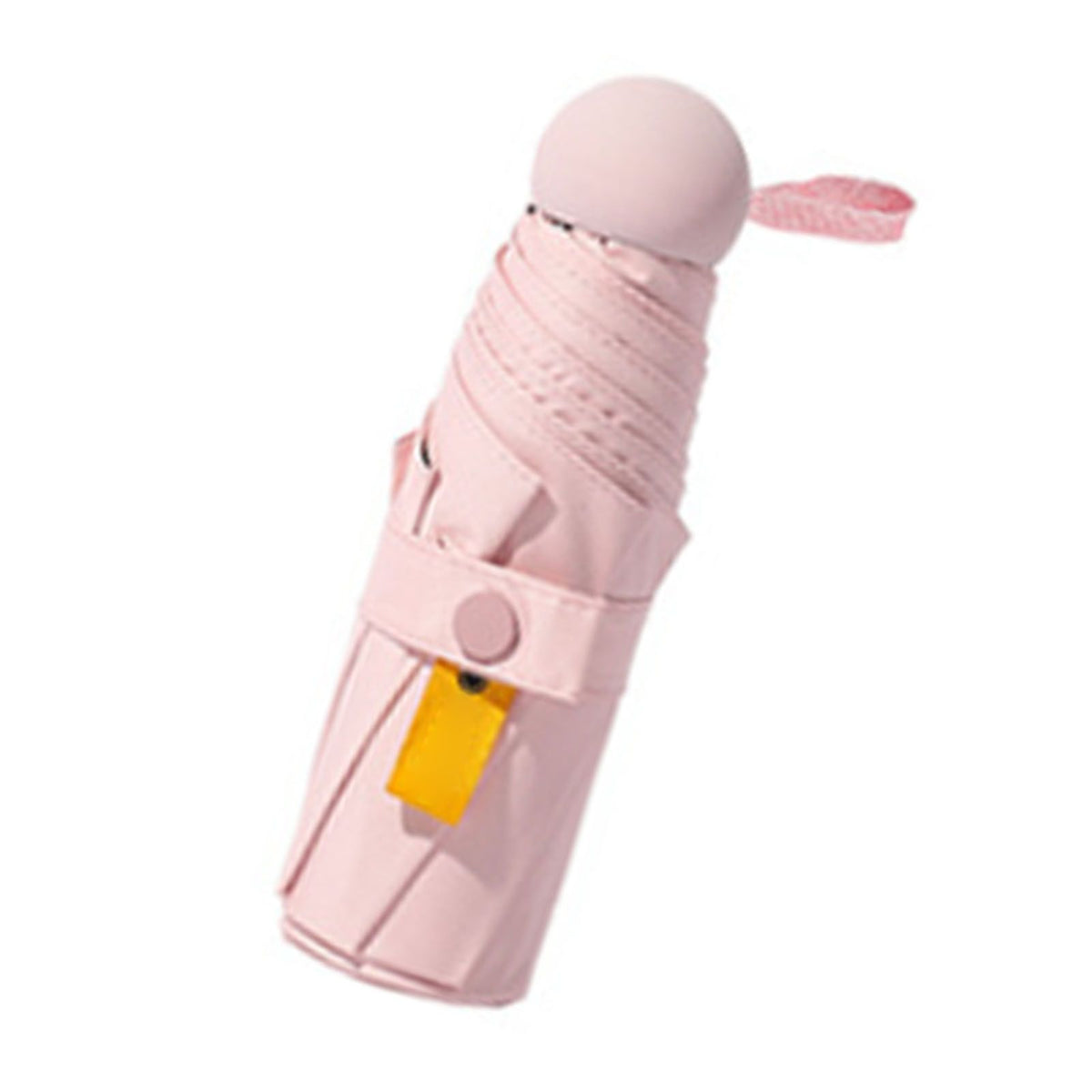 Folding Travel Mini Umbrella Windproof UV Protection Lightweight Portable Sun Rain Capsule Umbrella Light Pink (8 Ribs)