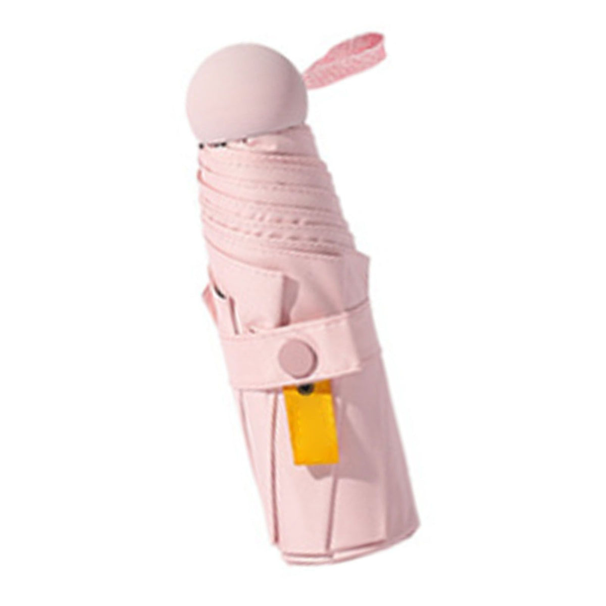 Folding Travel Mini Umbrella Windproof UV Protection Lightweight Portable Sun Rain Capsule Umbrella Light Pink (8 Ribs)