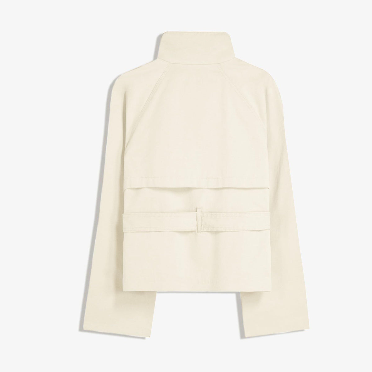Versatile Short Double-Breasted Trench Jacket for Daily City Wear & Seasonal Layering, XS (Off-White)