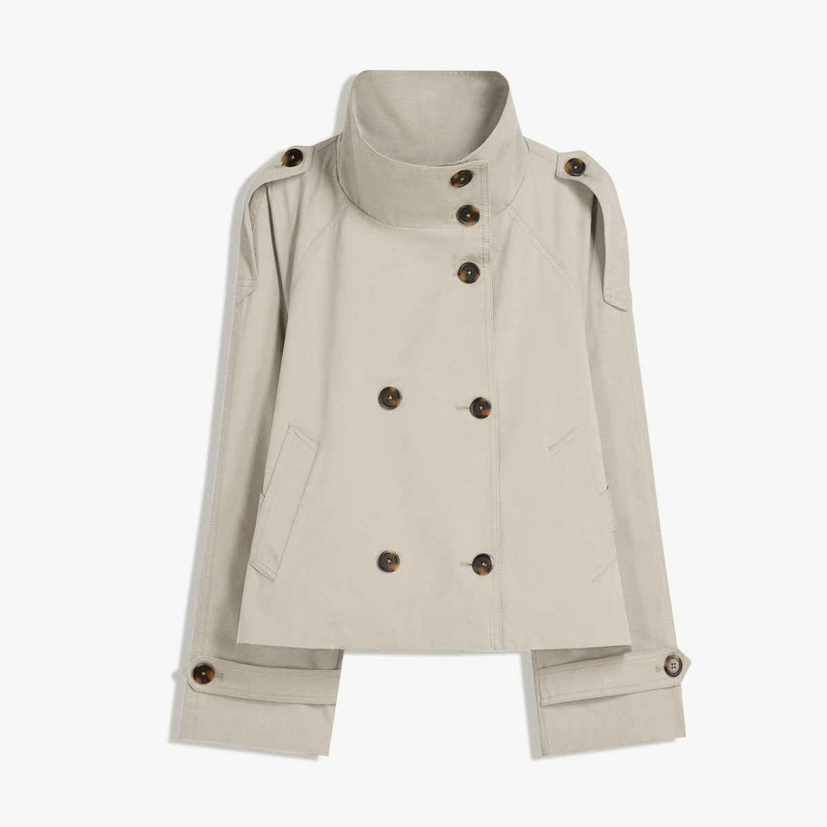 Women’s Short Trench Jacket – Versatile Layer for City Outings & Seasonal Dressing, L (light beige)
