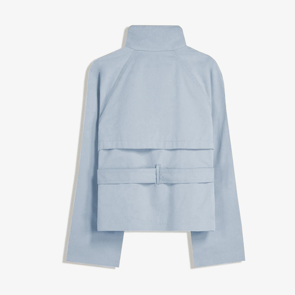 Women’s short trench coat, perfect for commuting, weekend getaways and autumn layering, S (Light Grey Blue)