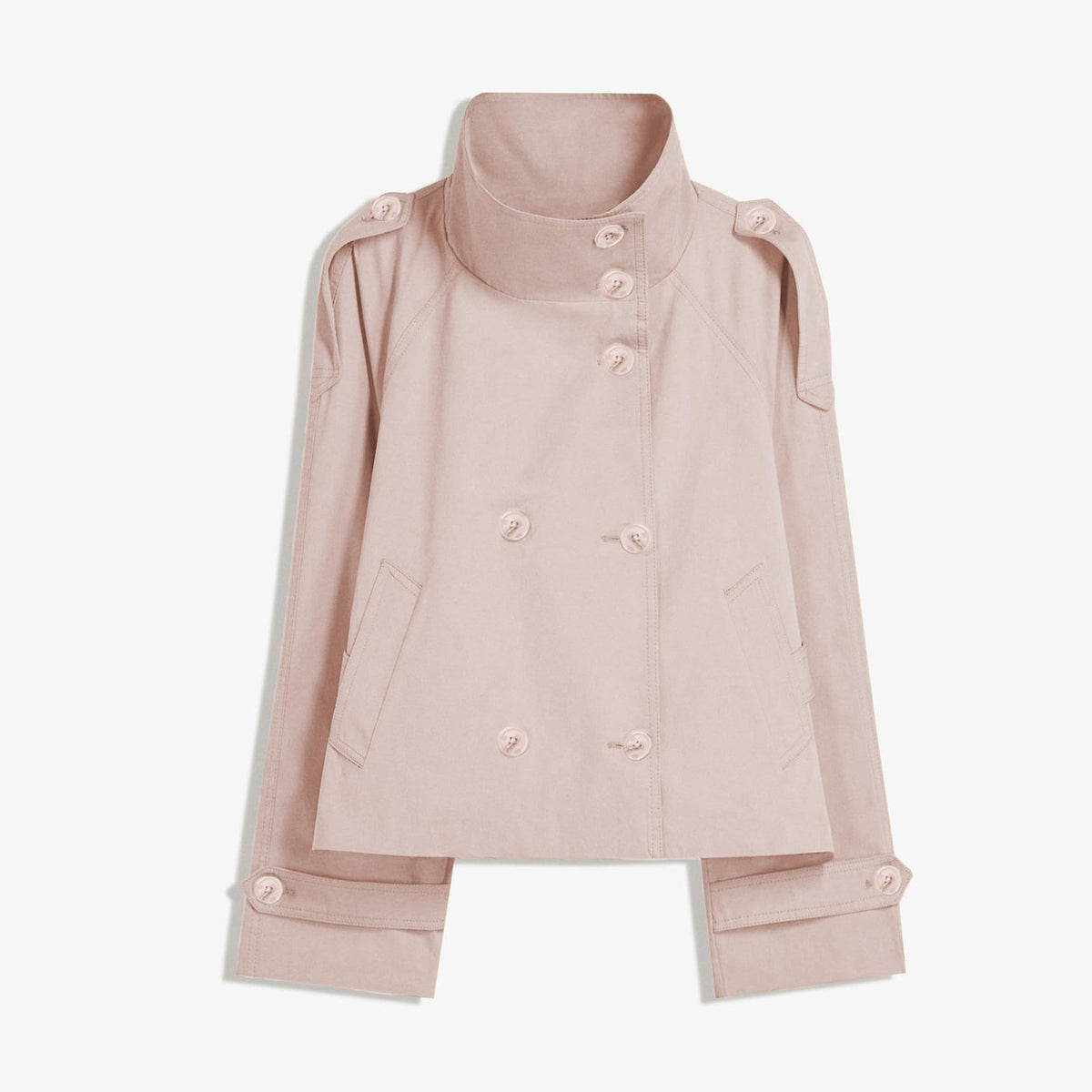 Cropped trench jacket for fall and winter, perfect for daily wear, commuting, and weekend trips, XL (Light Beige)