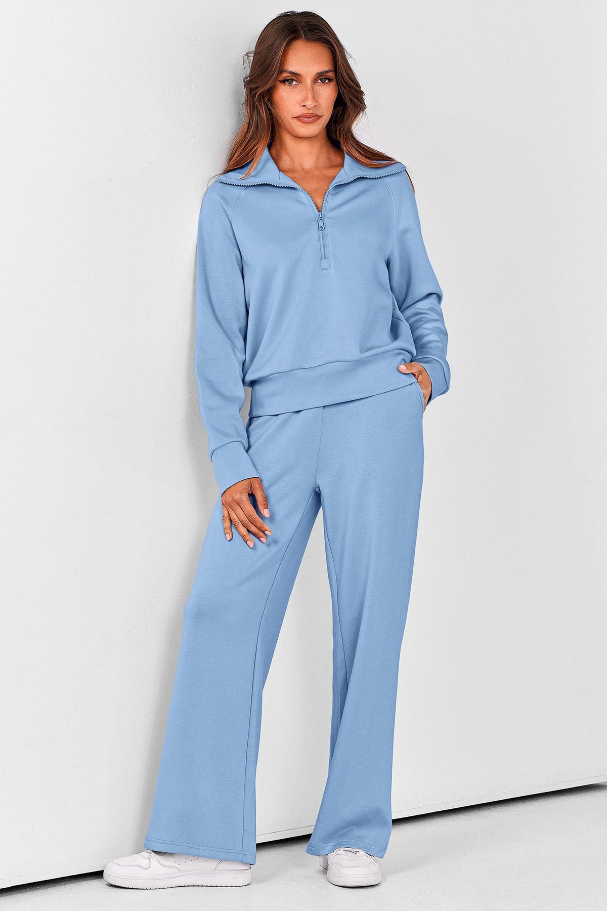 Women's 2-Piece Active Set for Lounging, Working Out, and Casual Days, XXL (Light Blue)