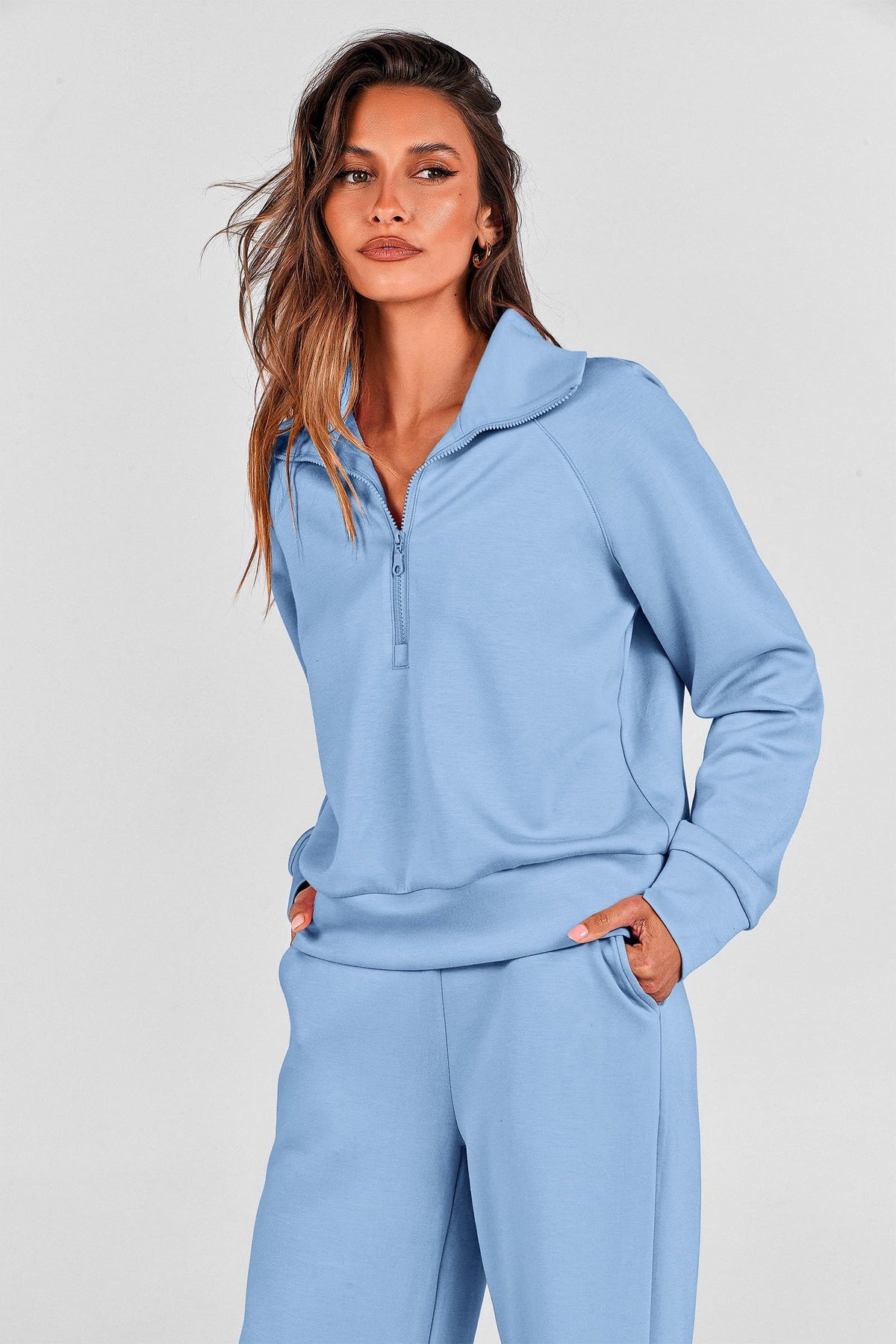 Women's 2-Piece Active Set for Lounging, Working Out, and Casual Days, XXL (Light Blue)
