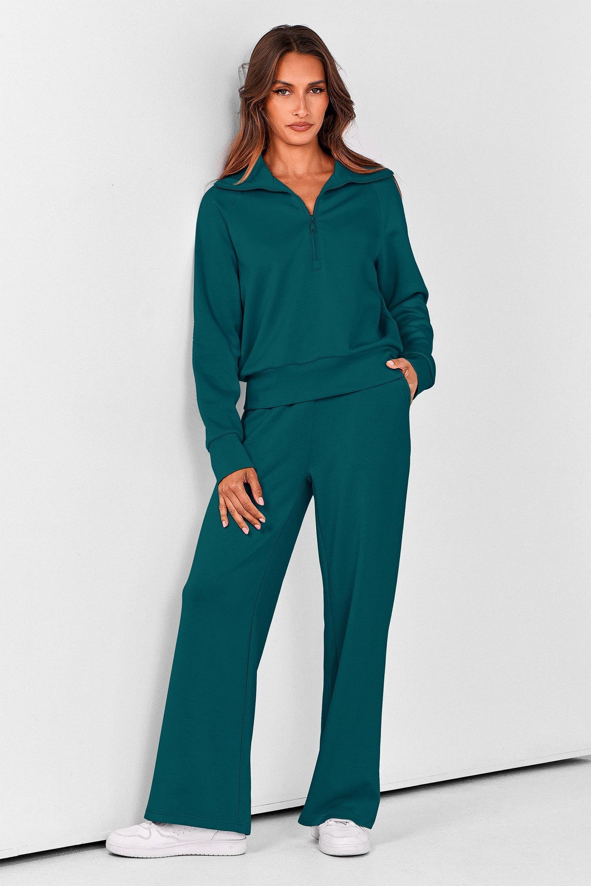 Women's 2-Piece Leisure Tracksuit, Ideal For Lounging, Errands & Casual Outings, XXL (Dark Teal)