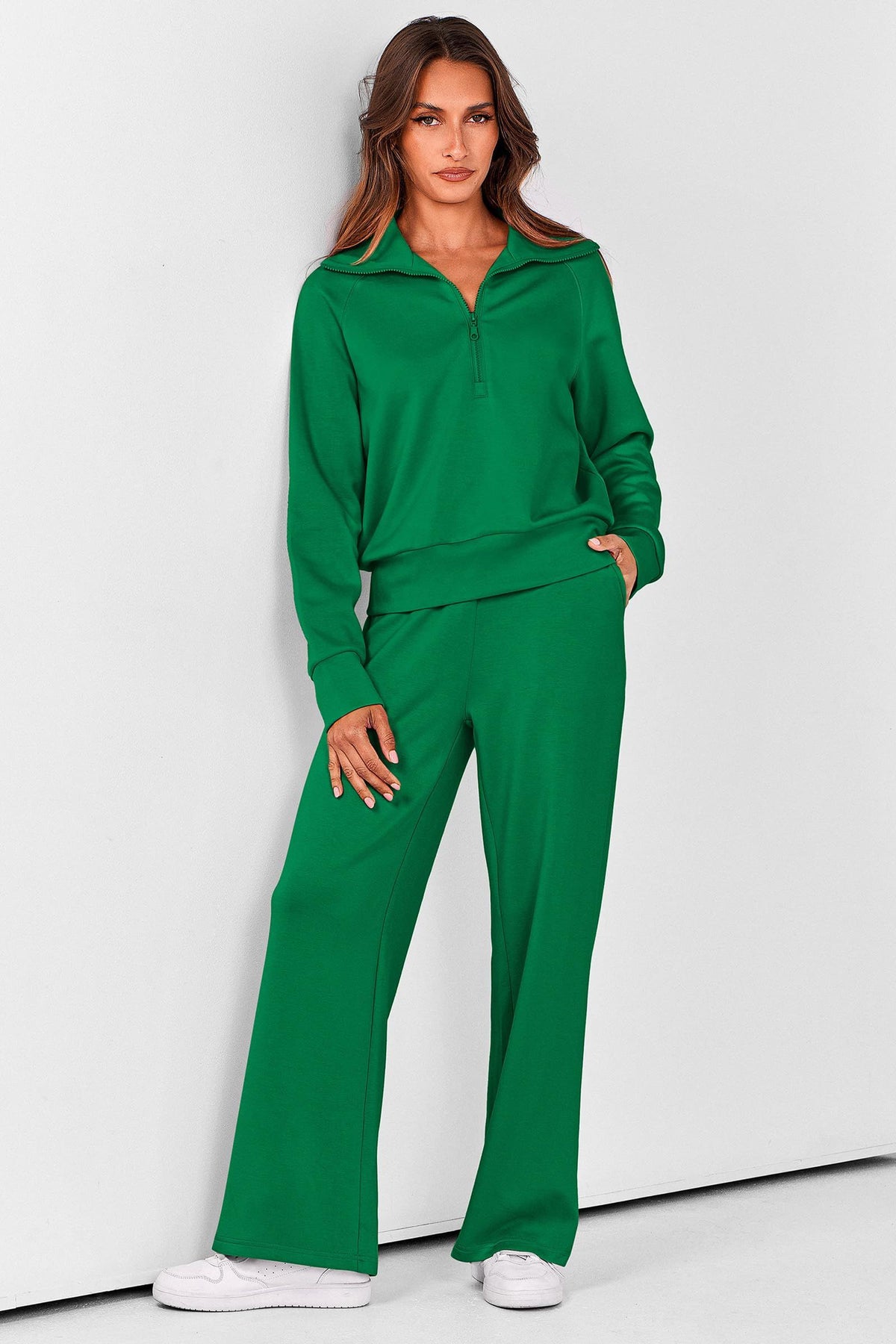 Women’s 2-Piece Casual Tracksuit – Perfect for Daily Errands, Lounging & Active Days, M (Green)