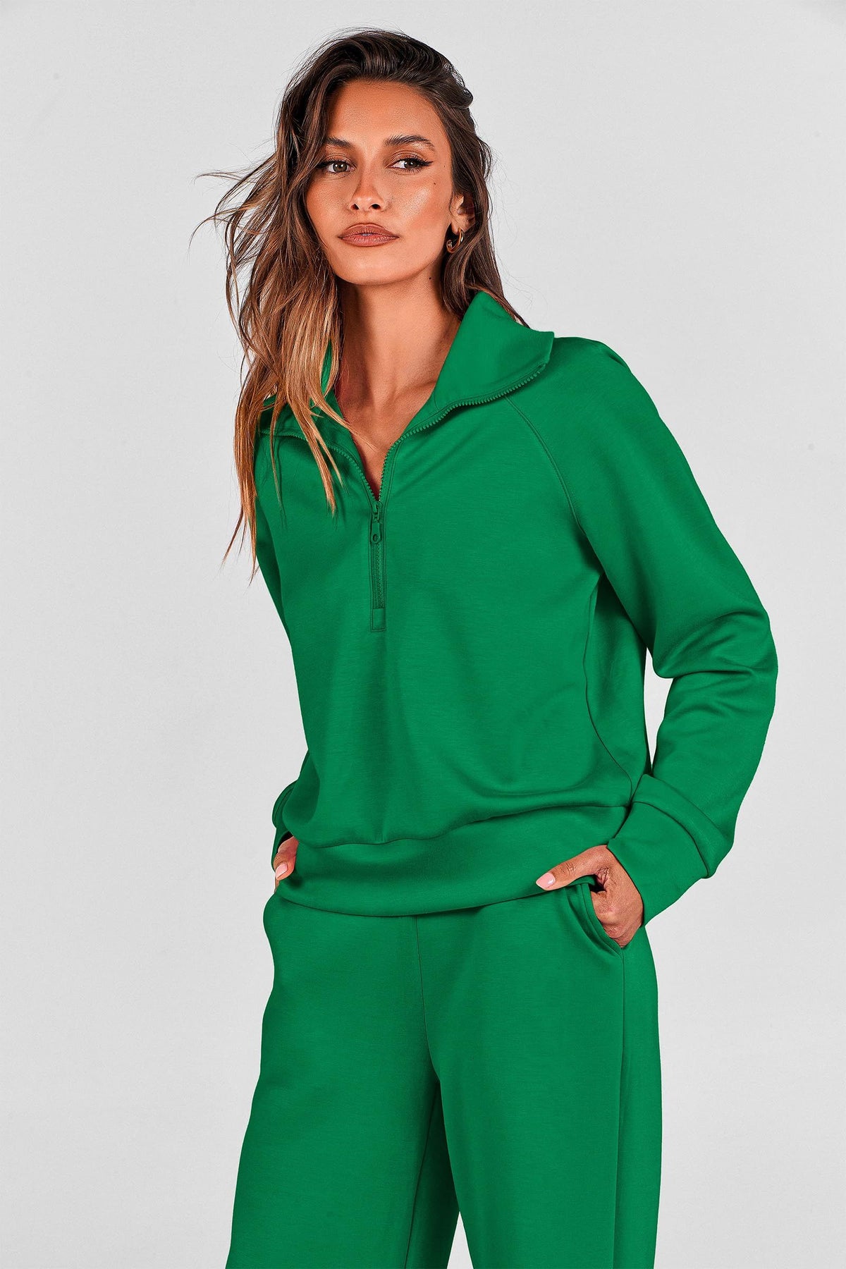 Women’s 2-Piece Casual Tracksuit – Perfect for Daily Errands, Lounging & Active Days, XXL (Green)