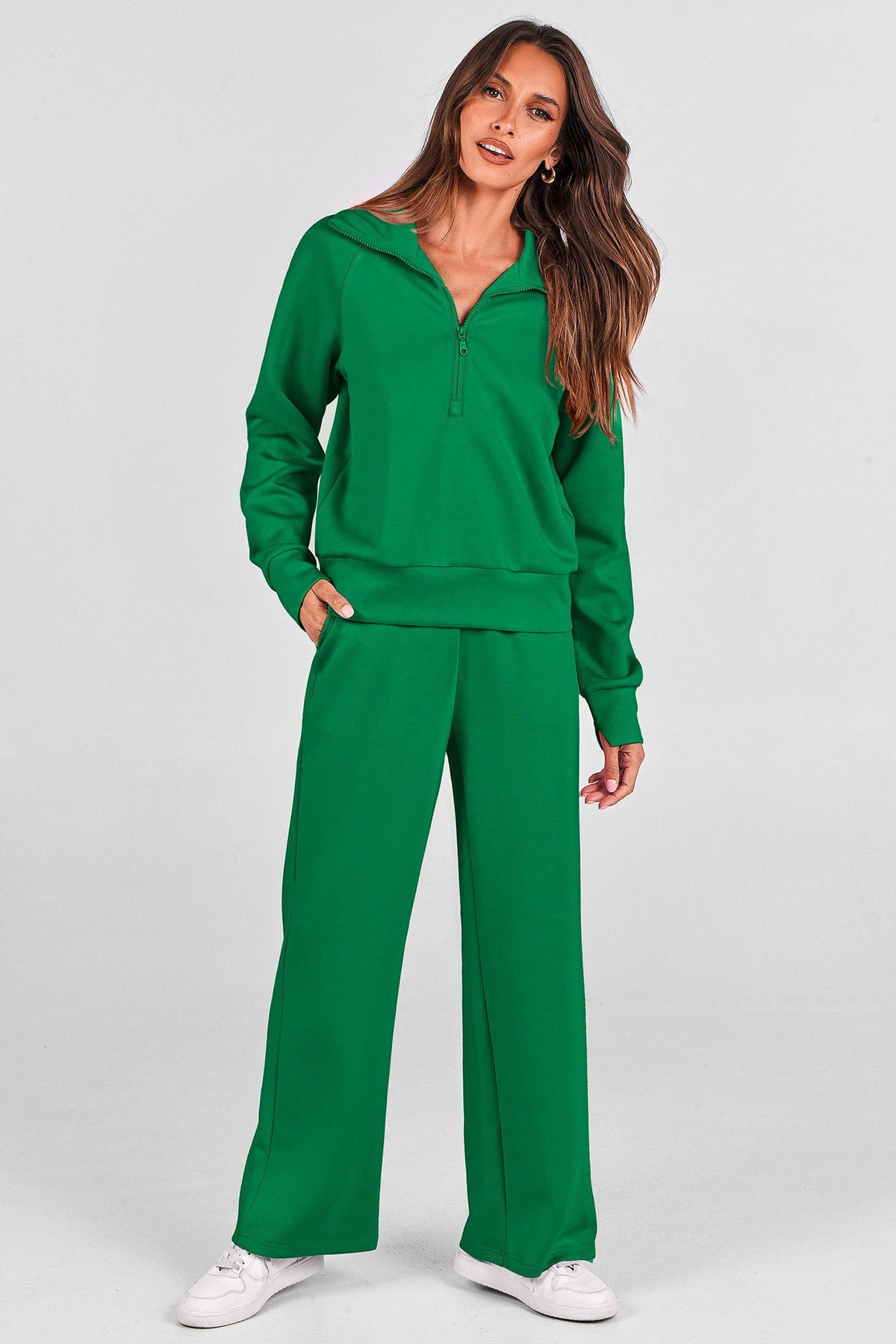 Women’s 2-Piece Casual Tracksuit – Perfect for Daily Errands, Lounging & Active Days, XXL (Green)