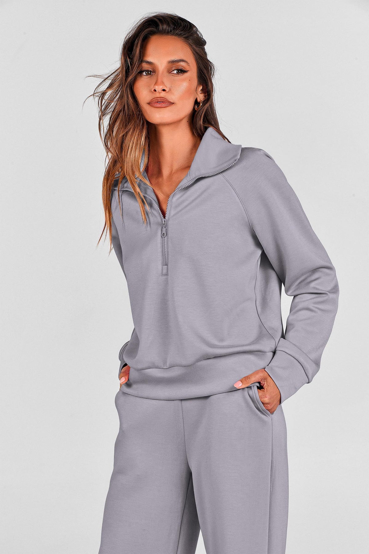 Women's 2-Piece Leisure Sweatsuit for Daily Wear, Lounging, Sports & Outdoor Activities, XL (Gray)