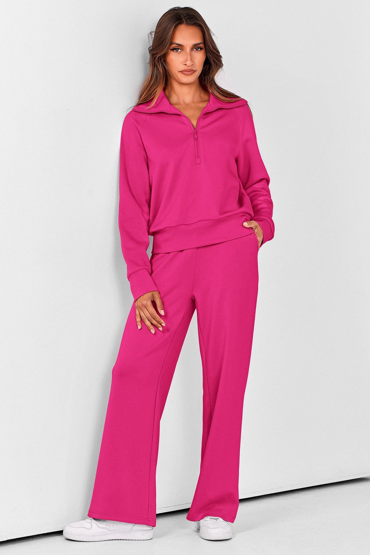 Women's 2-piece Loungewear Set for Daily, Casual, Home, Outdoor and Exercise Use, XL (Rose Pink)