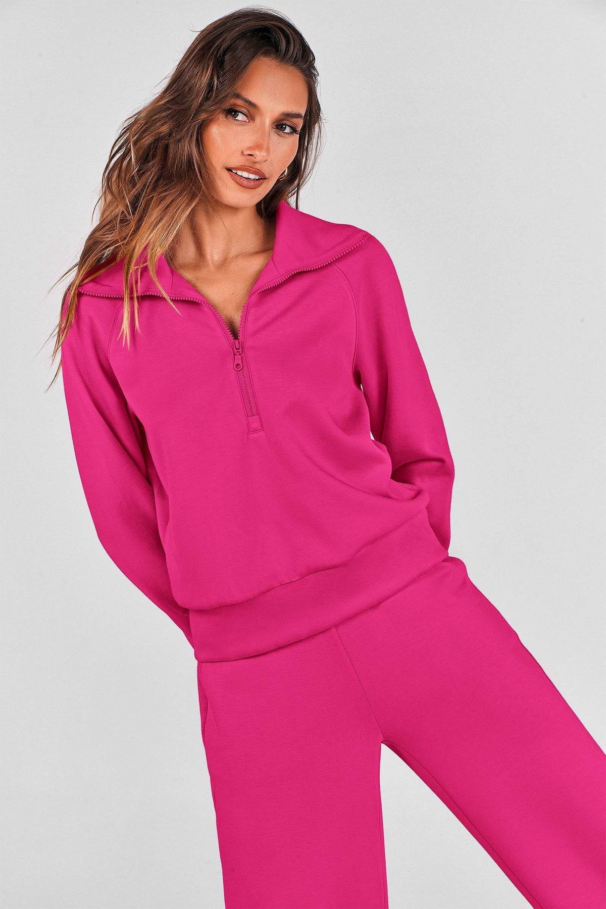 Women's 2-piece Loungewear Set for Daily, Casual, Home, Outdoor and Exercise Use, XL (Rose Pink)