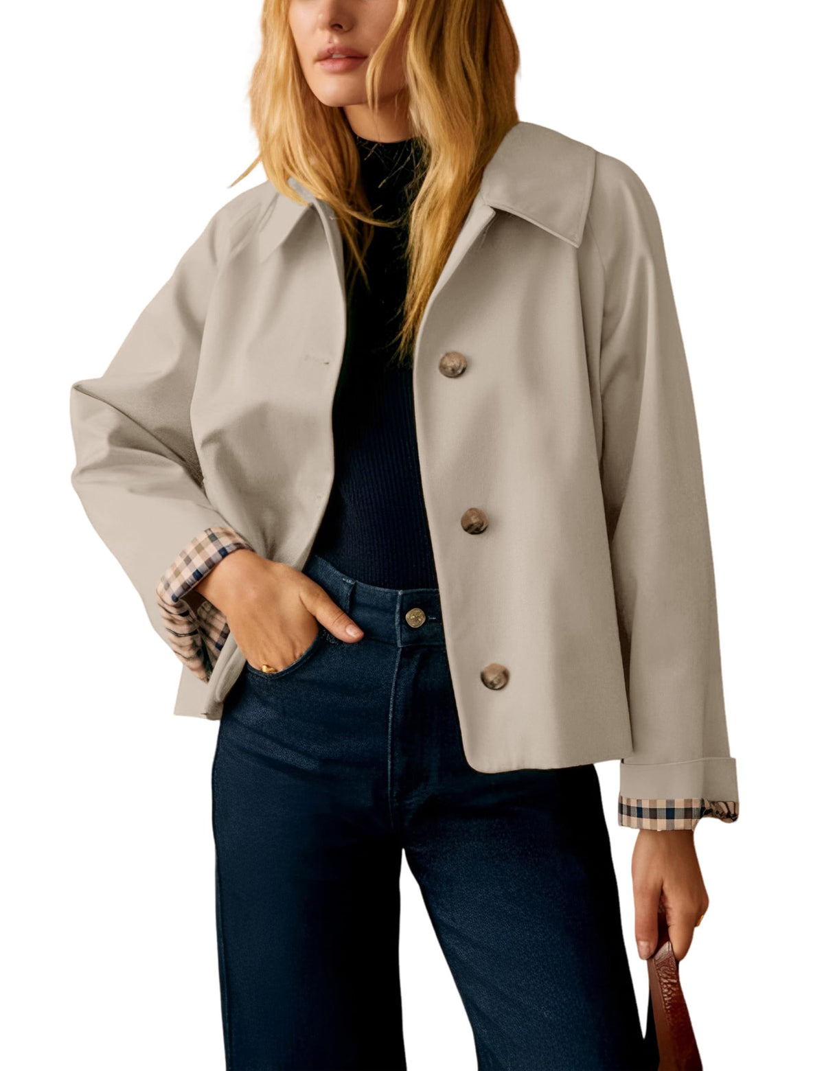 Versatile Women’s Trench Jacket for Daily Wear, Office, Travel & Seasonal Layering, S (Light Beige)