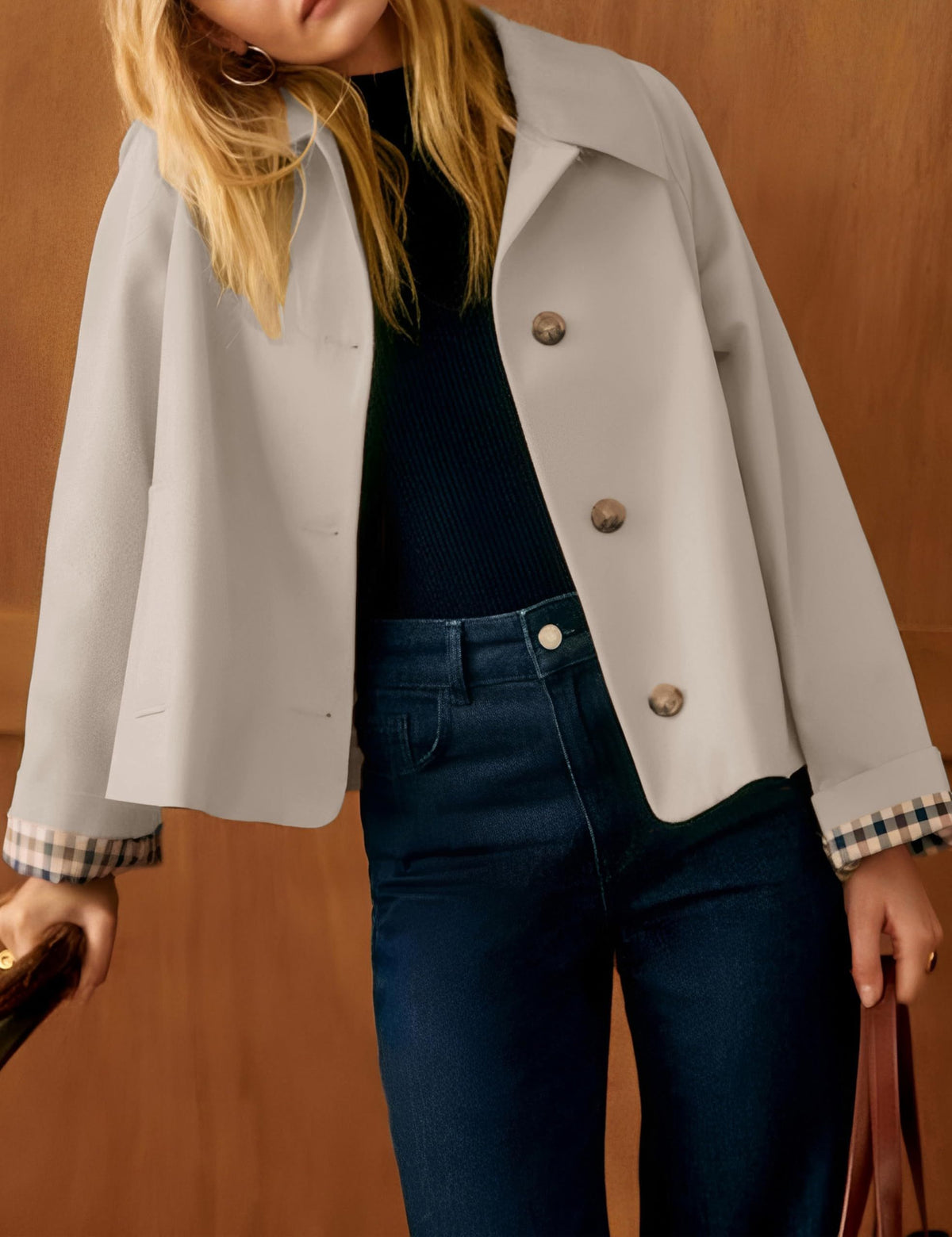 Versatile Women’s Trench Jacket for Daily Wear, Office, Travel & Seasonal Layering, M (Light Beige)