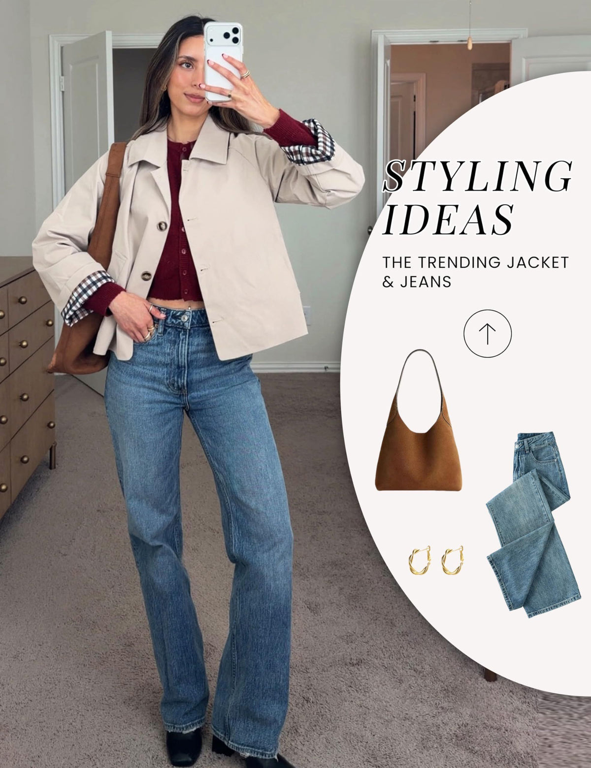 Versatile Women’s Trench Jacket for Daily Wear, Office, Travel & Seasonal Layering, M (Light Beige)