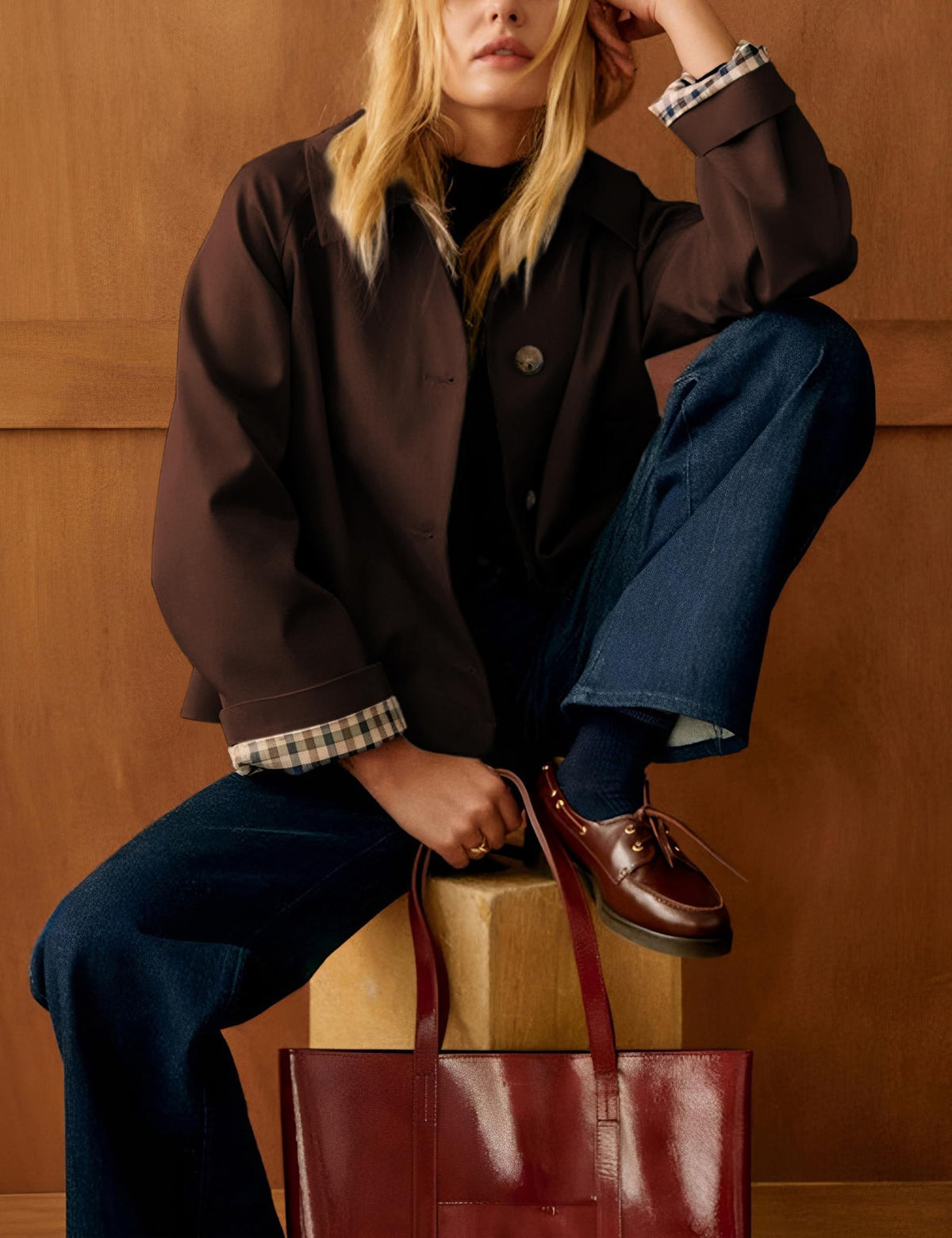 Versatile Cropped Jacket for Daily Wear, Office, Travel & Casual Outings, M (Dark Brown)