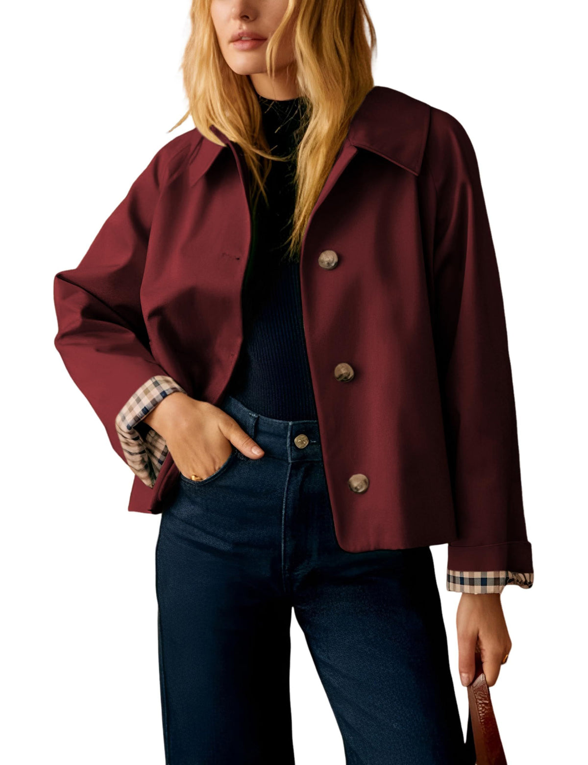 Versatile Casual Jacket for Daily Outings, Office Days, Travel, and Weekend Errands, L (burgundy)