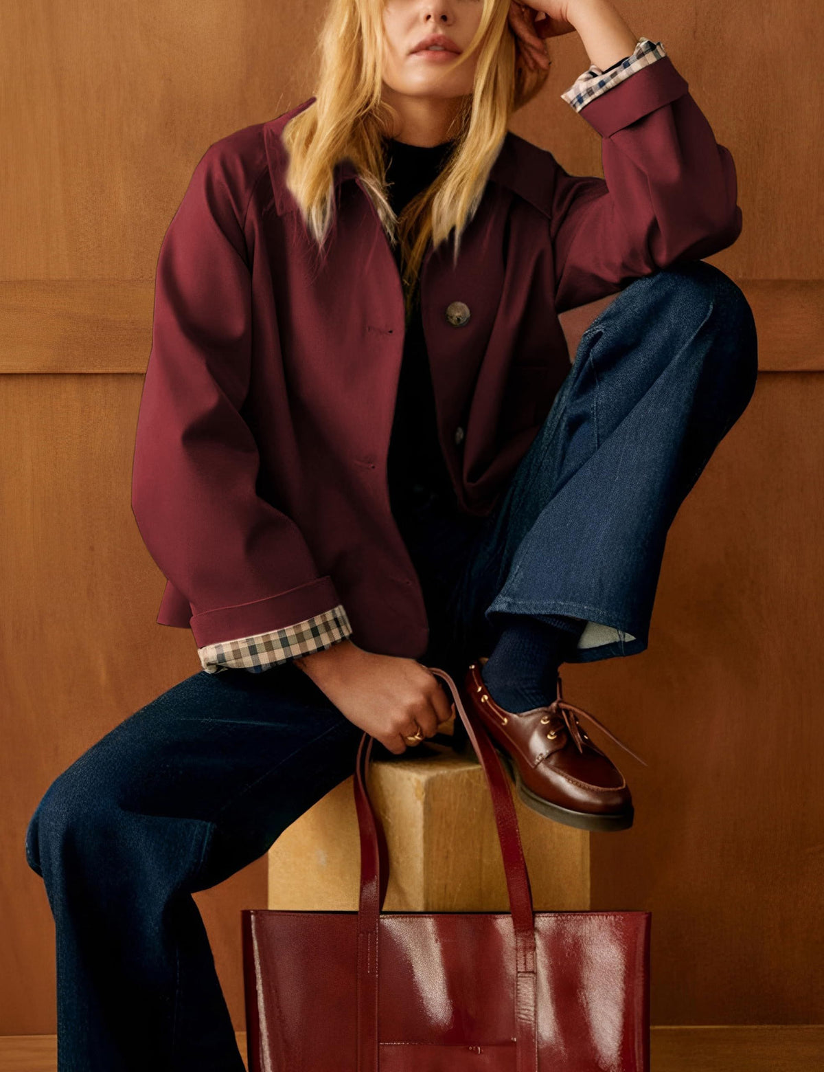 Versatile Casual Jacket for Daily Outings, Office Days, Travel, and Weekend Errands, L (burgundy)