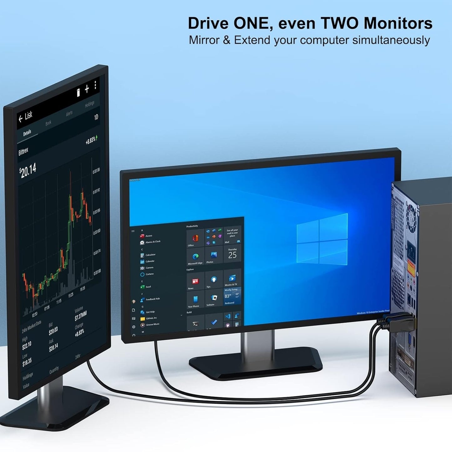 BENFEI 000125BK-10F DisplayPort to DVI Cable Male-Male Gold-Plated Cord Cable 3Mlated