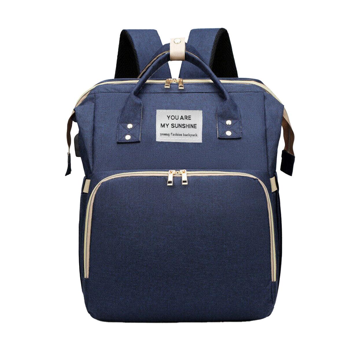 Foldable Travel Backpack with Built In Portable Rest Mat and Storage Compartments - Grey