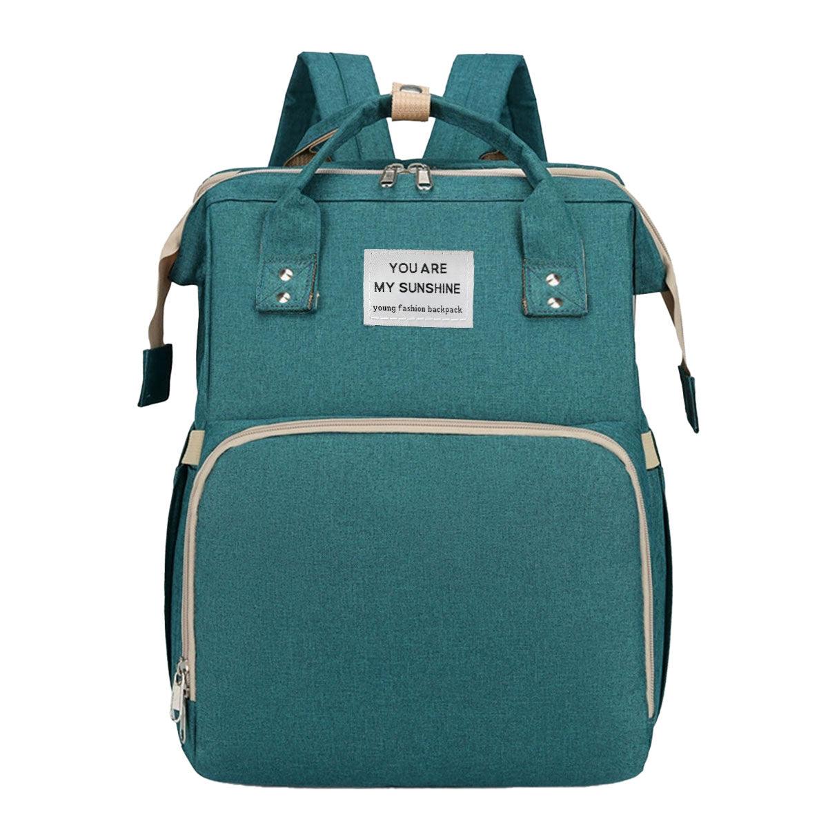 Foldable Travel Backpack with Built In Portable Rest Mat and Storage Compartments - Grey