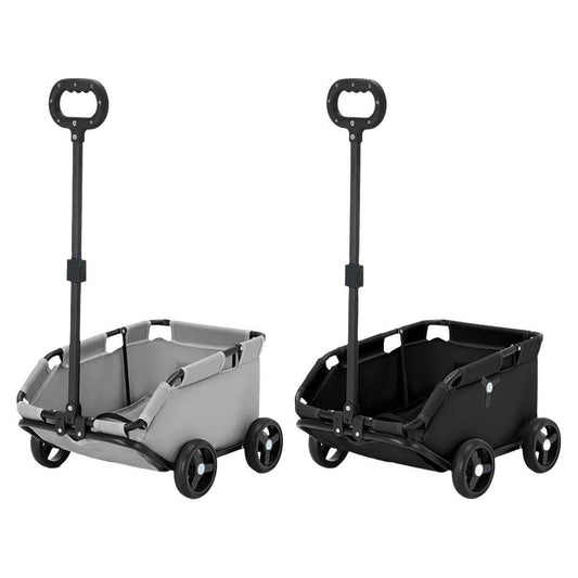 Pet Stroller Dog Cat Carrier Cart Travel Foldable Puppy Trolley Travel Outing - Grey