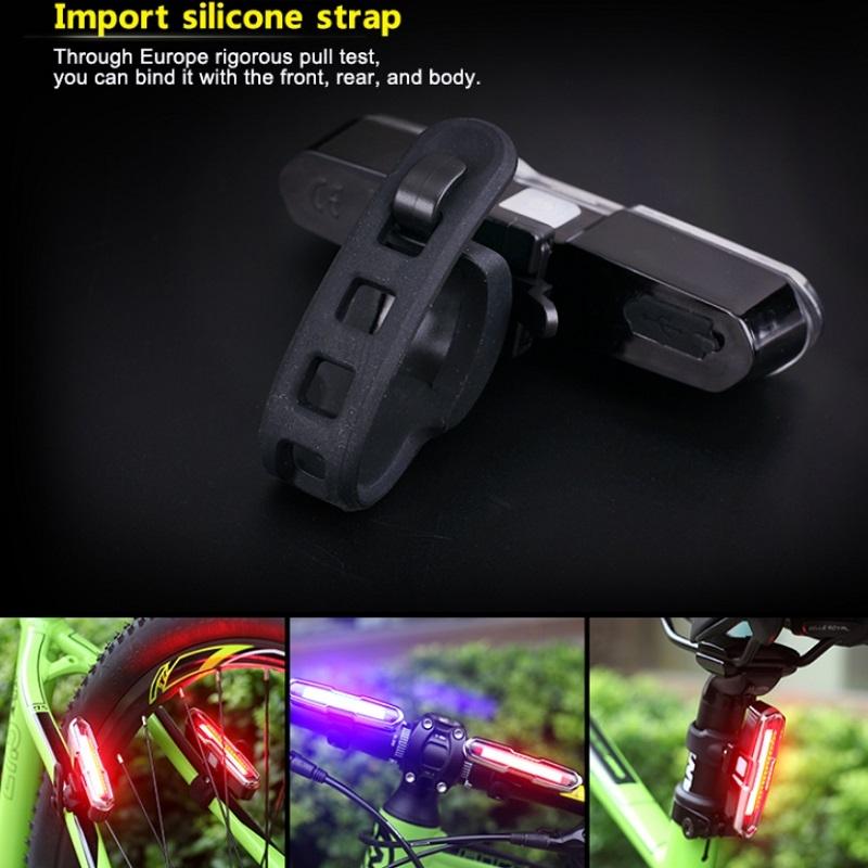 Usb Rechargeable Cob Bike Tail Light 7505 Red Blue