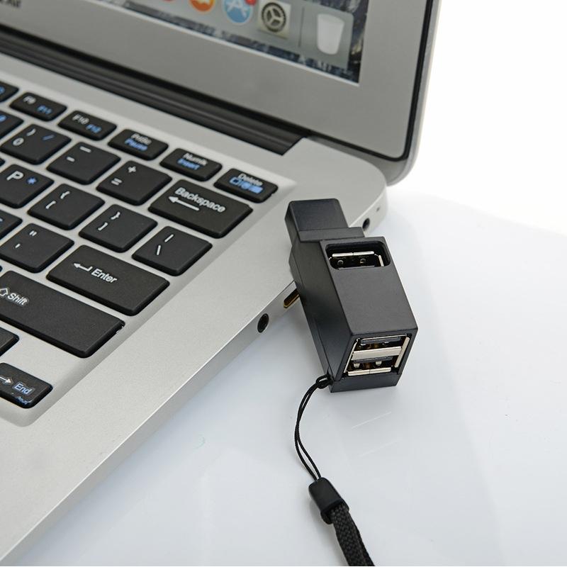 Compact 3-Port Usb Hub With Lanyard