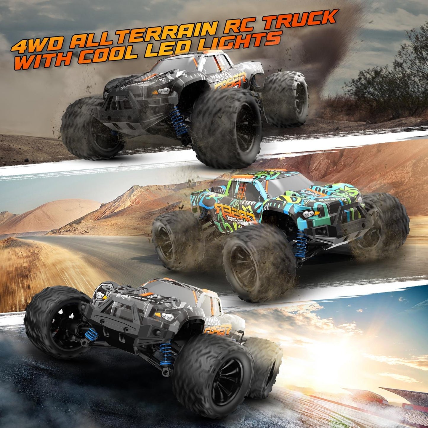 High Speed 4wd Rc Car - 1 14 Scale - Graffiti Black