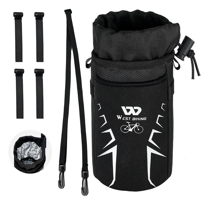 Insulated Bike Water Bottle Bag Black
