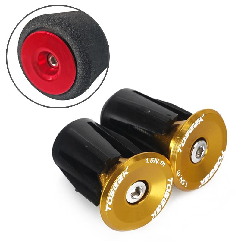 A Pair Of Aluminum Bike Handlebar End Plugs - Grey