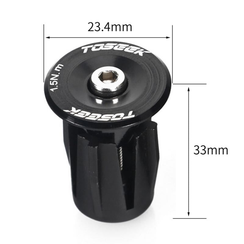 A Pair Of Aluminum Bike Handlebar End Plugs - Grey