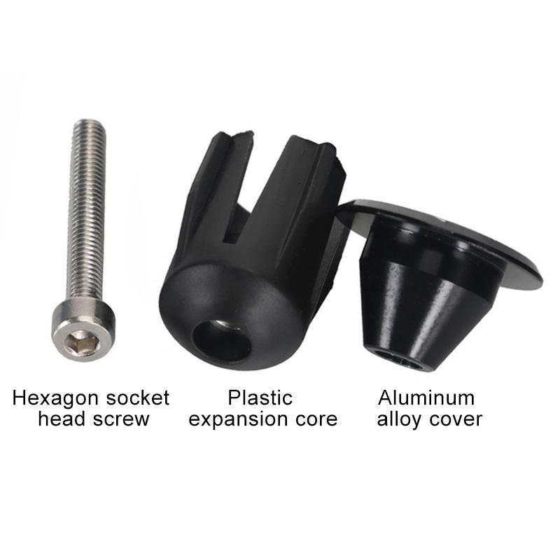 A Pair Of Aluminum Bike Handlebar End Plugs - Grey