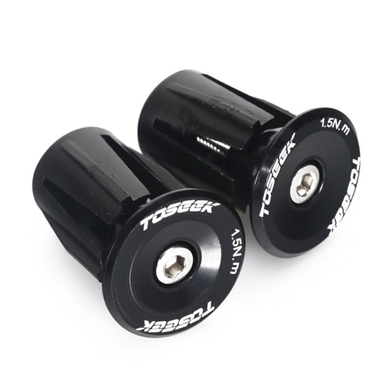 A Pair Of Aluminum Bike Handlebar End Plugs - Gold