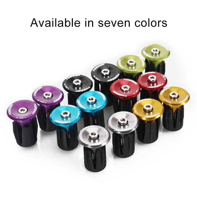 A Pair Of Aluminum Bike Handlebar End Plugs - Gold