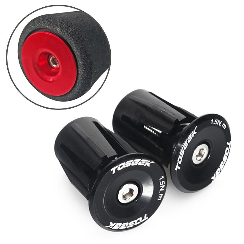 A Pair Of Aluminum Bike Handlebar End Plugs - Red