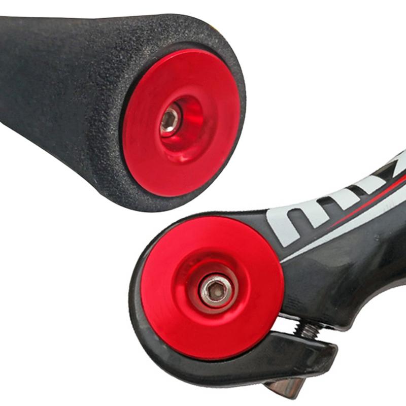 A Pair Of Aluminum Bike Handlebar End Plugs - Red