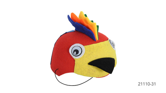 1x 55cm Parrot Animal Hat Costume Accessory | Felt | Elastic Chin Strap | Australian Theme